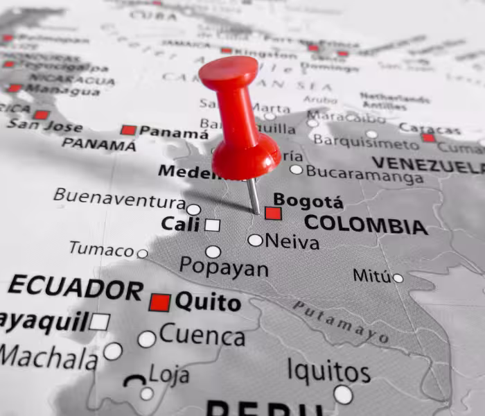 Mapa de cobertura nacional de eventos de Ideas Colombia en Colombia