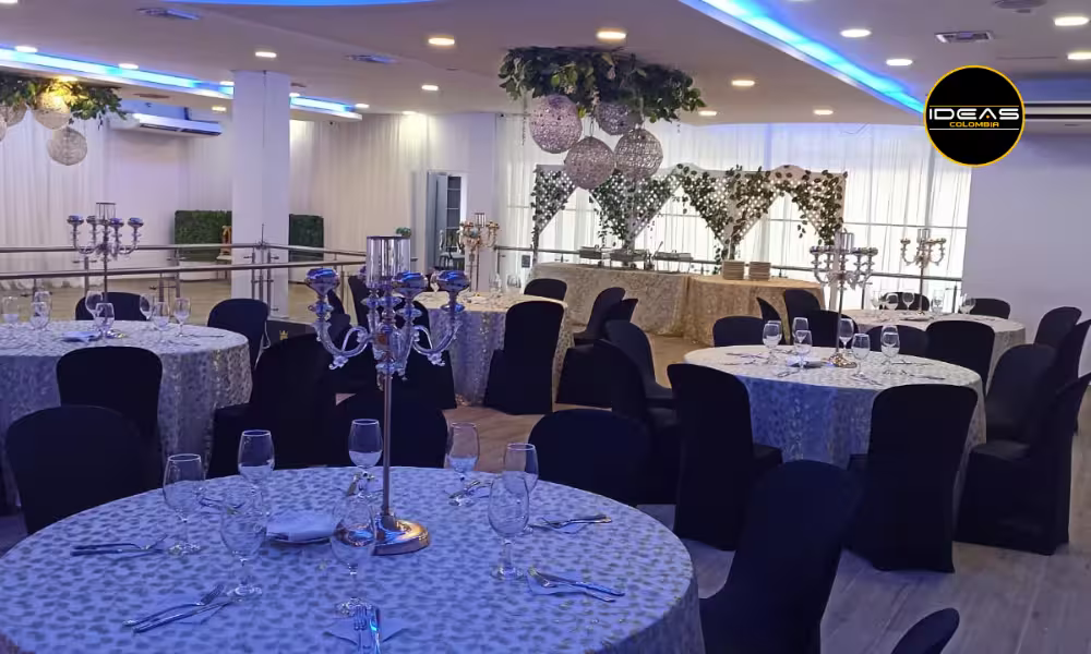 Escenografía de celebración empresarial de fin de año